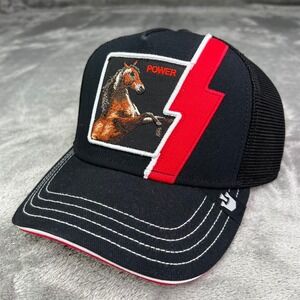 Gorin Bros The‎ Farm Horse Power Trucker Hat Black Red Snapback OSFM Hat Cap New